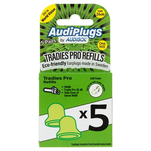 Audiplugs Tradies Pro Refills 5 Pairs