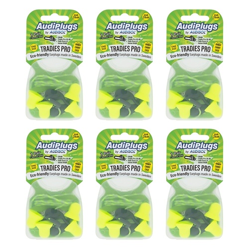Audiplugs Tradies Pro Refill Pack of 6