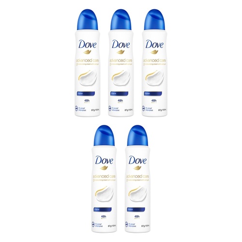 Dove Advanced Care Antiperspirant Aerosol Deodorant Original 150mL Pack of 5