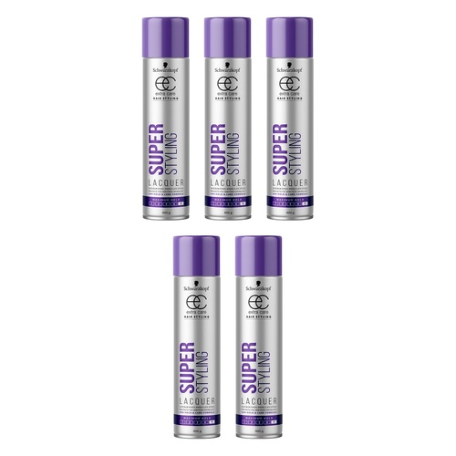 Schwarzkopf Extra Care Super Styling Lacquer Maximum Hold 400g Pack of 5