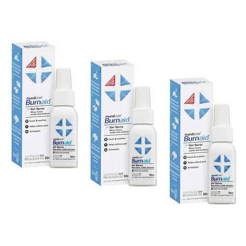 Burnaid Gel Spray 50mL Pack of 3