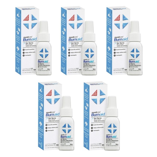 Burnaid Gel Spray 50mL Pack of 5