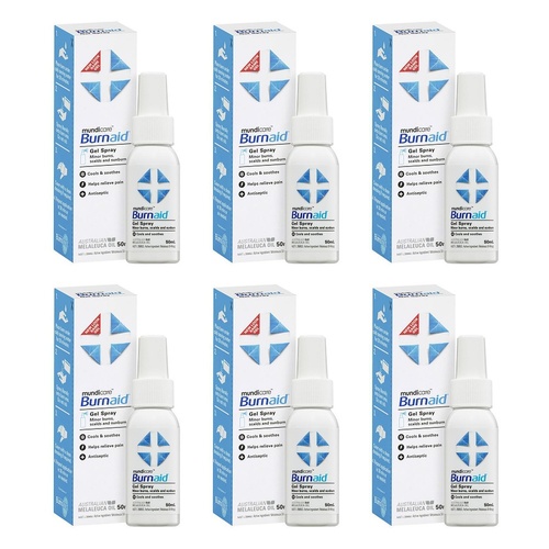 Burnaid Gel Spray 50mL Pack of 6