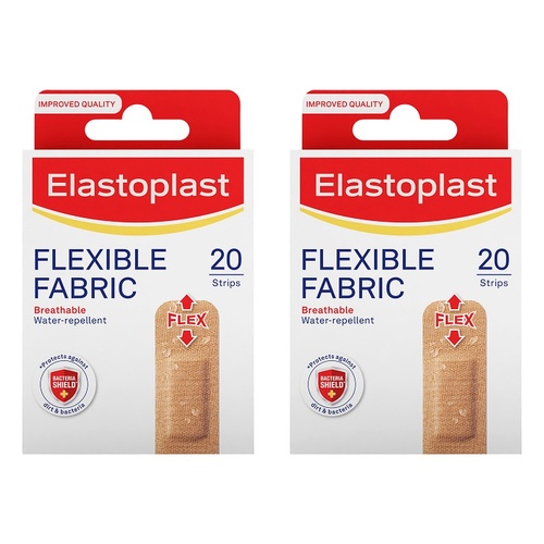 Elastoplast Flexible Fabric Plasters 20 Pack Bundle of 2