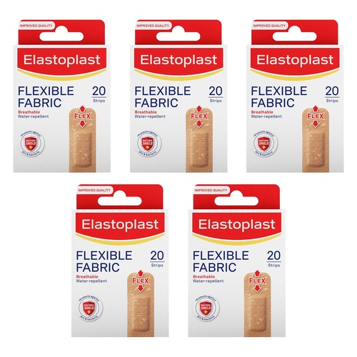 Elastoplast Flexible Fabric Plasters 20 Pack Bundle of 5