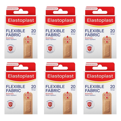 Elastoplast Flexible Fabric Plasters 20 Pack Bundle of 6