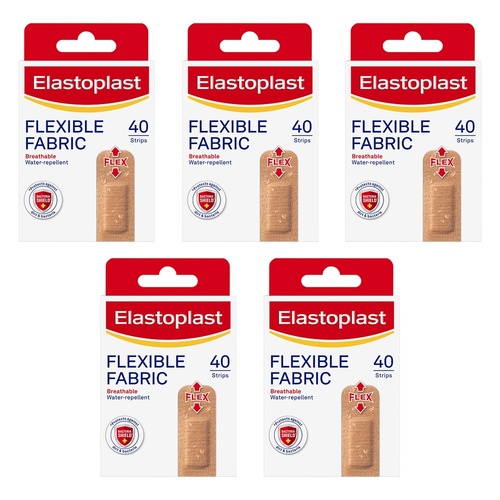 Elastoplast Flexible Fabric Plasters 40 Pack Bundle of 5