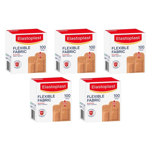 Elastoplast Flexible Fabric Plasters 100 Pack Bundle of 5