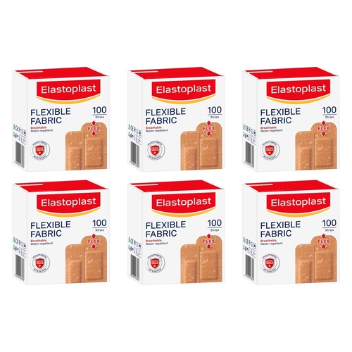 Elastoplast Flexible Fabric Plasters 100 Pack Bundle of 6