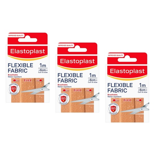 Elastoplast Flexible Fabric Plaster 1 Metre Pack of 3