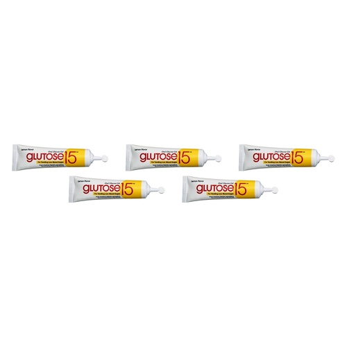 Glutose Gel Tube Lemon 15g Pack of 5