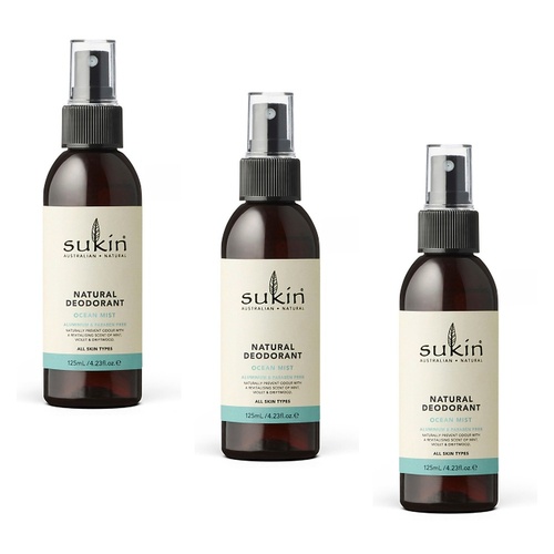 Sukin Natural Deodorant Ocean Mist 125mL Pack of 3