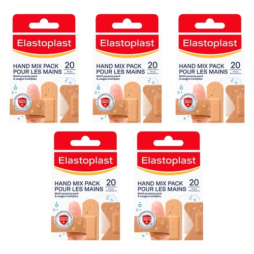 Elastoplast Hand Mix Plaster Pack 20 Pack Bundle of 5