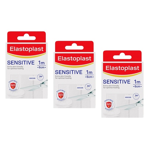Elastoplast Sensitive Wound Plaster 6cm x 1m Pack of 3