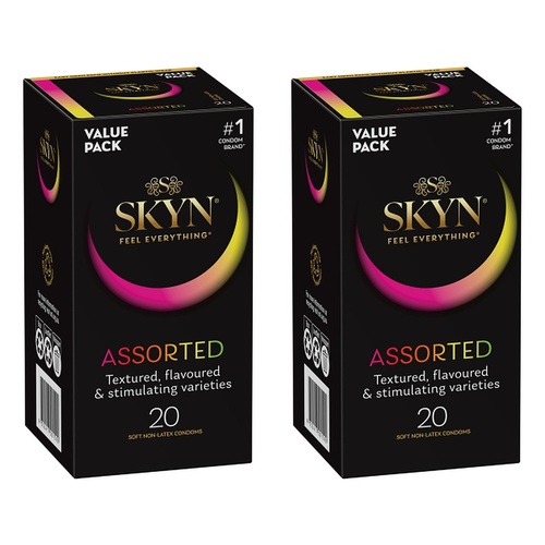 Skyn Condoms Assorted 20 Pack Bundle of 2