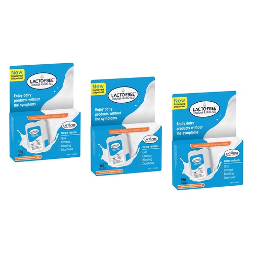 Lacto-Free Tilactase 4,000 ALU 100 Tablets Pack of 3