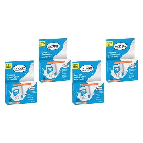 Lacto-Free Tilactase 4,000 ALU 100 Tablets Pack of 4
