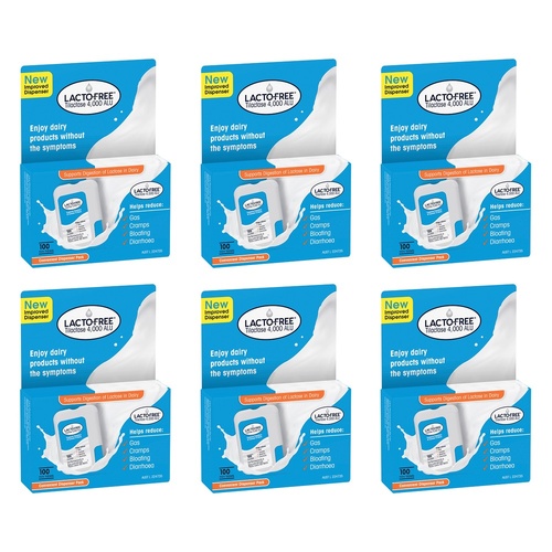 Lacto-Free Tilactase 4,000 ALU 100 Tablets Pack of 6