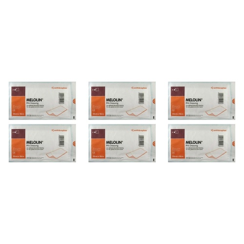 Melolin Low Adherent Wound Dressing 10cm x 20cm x 100 Bundle of 6