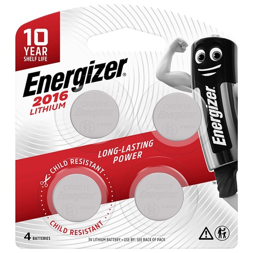 Energizer 2016 Lithium Coin Batteries 4 Pack