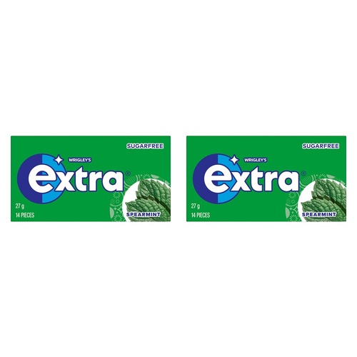 Extra Spearmint Sugar Free Chewing Gum 14 Pack x 24 Bundle of 2