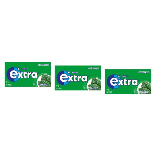 Extra Spearmint Sugar Free Chewing Gum 14 Pack x 24 Bundle of 3