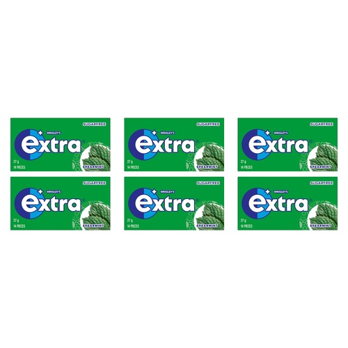Extra Spearmint Sugar Free Chewing Gum 14 Pack x 24 Bundle of 6