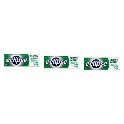 Eclipse Spearmint Chewy Mints 27g x 20 Bundle of 3