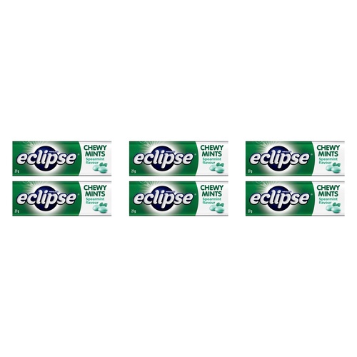 Eclipse Spearmint Chewy Mints 27g x 20 Bundle of 6