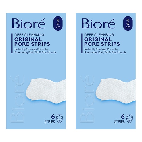 Biore Original Deep Cleansing Pore Strips 6 Pack Bundle of 2