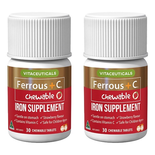 Ferrous+C Chewable 30 Tablets Pack of 2