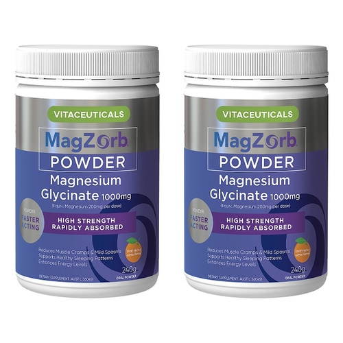 Magzorb Magnesium Glycinate Powder 240g Pack of 2