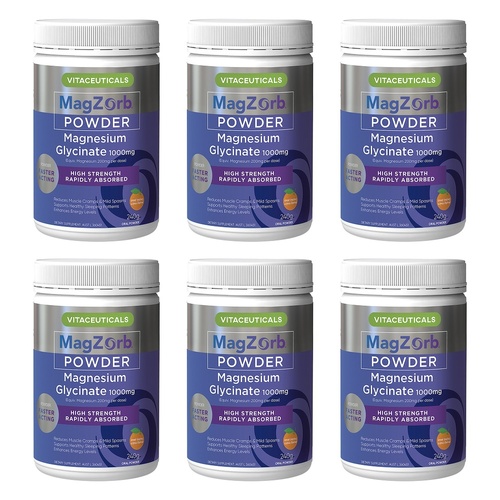 Magzorb Magnesium Glycinate Powder 240g Pack of 6
