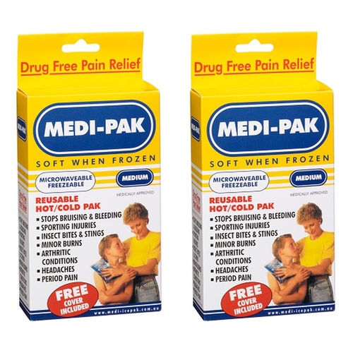 Medi-Ice Pak Hot & Cold Gel Pack Medium 420g Bundle of 2