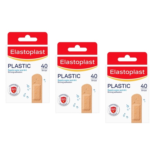 Elastoplast Plastic Plasters 40 Pack Bundle of 3