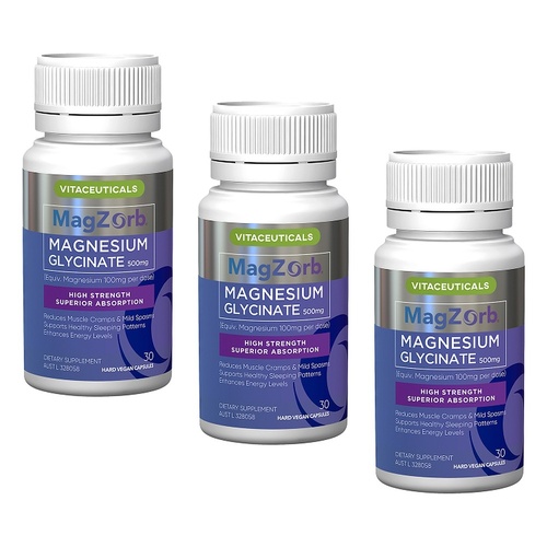 Magzorb Magnesium Glycinate 30 Capsules Pack of 3