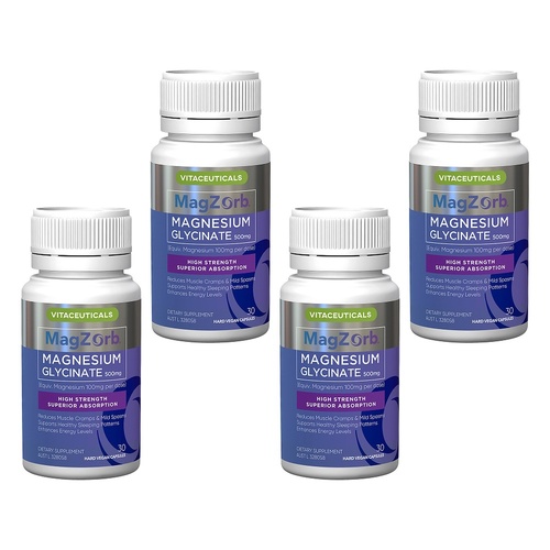 Magzorb Magnesium Glycinate 30 Capsules Pack of 4
