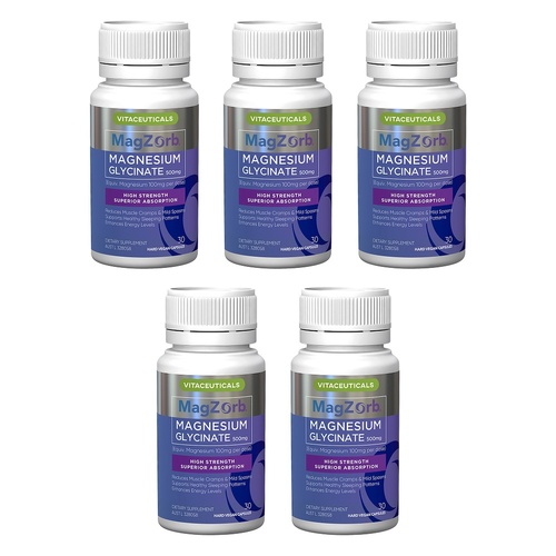 Magzorb Magnesium Glycinate 30 Capsules Pack of 5