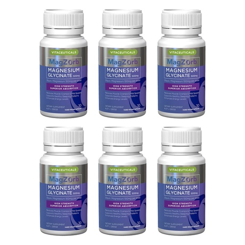 Magzorb Magnesium Glycinate 30 Capsules Pack of 6