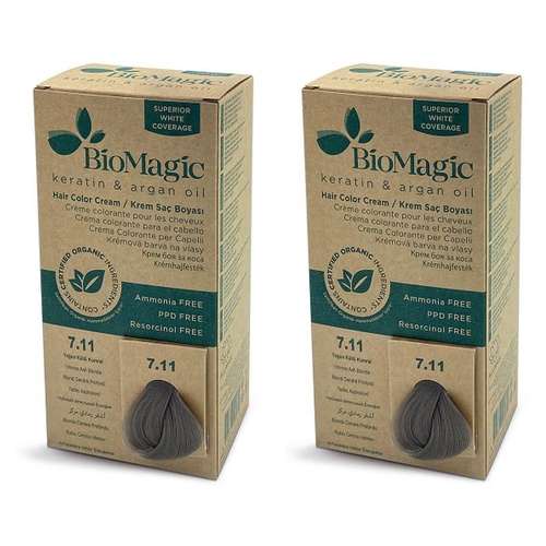 Bio Magic Permanent Intense Ash Blonde 7/11 Pack of 2