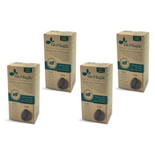 Bio Magic Permanent Intense Ash Blonde 7/11 Pack of 4