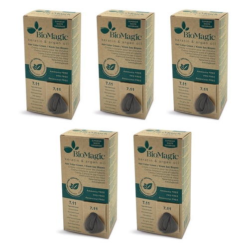 Bio Magic Permanent Intense Ash Blonde 7/11 Pack of 5