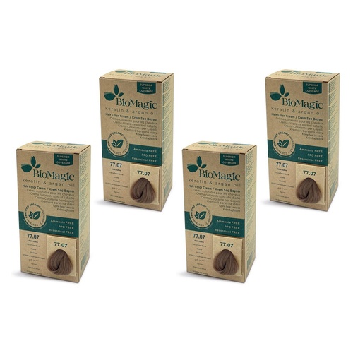 Bio Magic Permanent Natural Brown Blonde 77/07 x 4 Bundle of 4