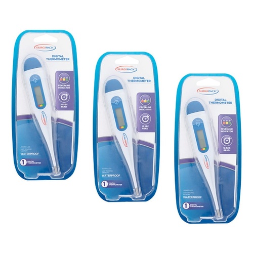 SurgiPack Digital Thermometer Standard Pack of 3