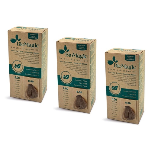 Bio Magic Permanent Light Blonde 8/00 Pack of 3