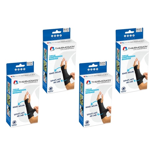 Thermoskin Tubular Compression Bandage Medium Black Pack of 4