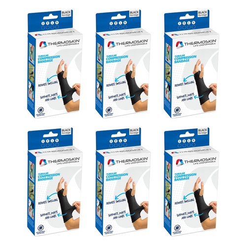 Thermoskin Tubular Compression Bandage Medium Black Pack of 6
