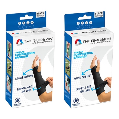 Thermoskin Tubular Compression Bandage Large Black Pack of 2