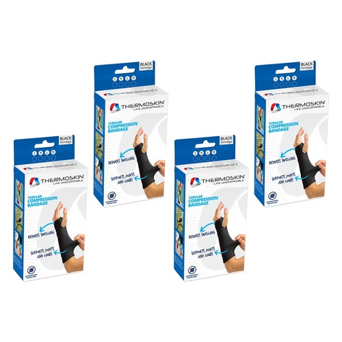 Thermoskin Tubular Compression Bandage Large Black Pack of 4