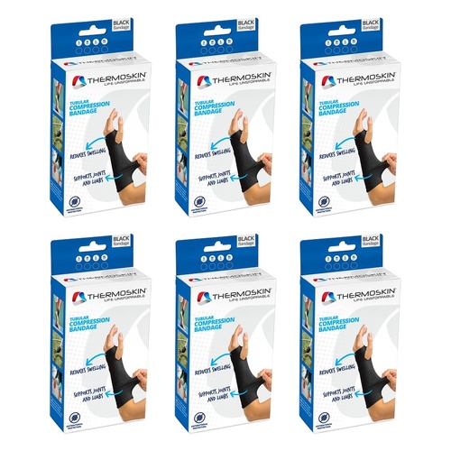 Thermoskin Tubular Compression Bandage Large Black Pack of 6